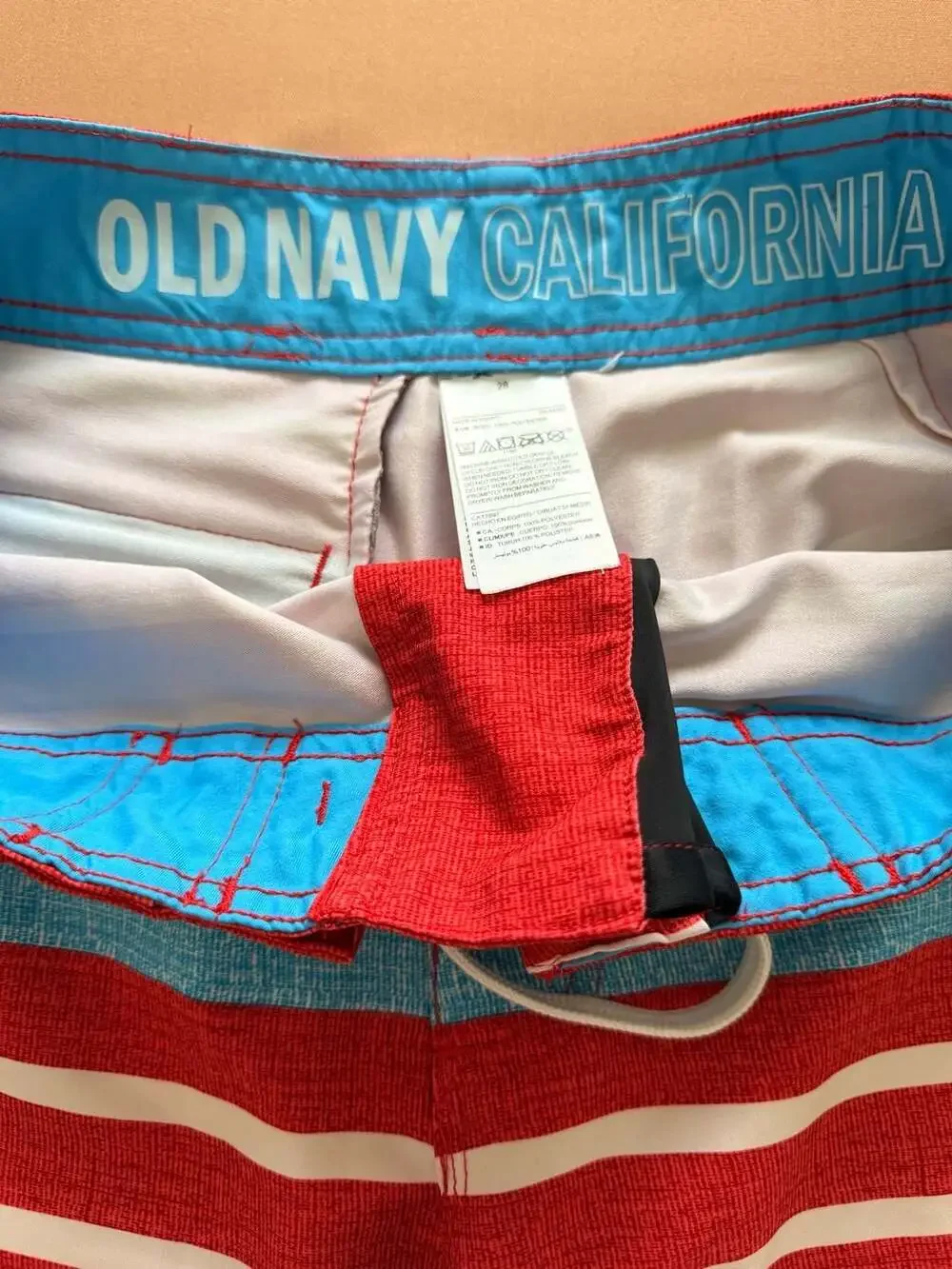 Old Navy California Men's Striped Boardshorts Swim Trunks Size 28